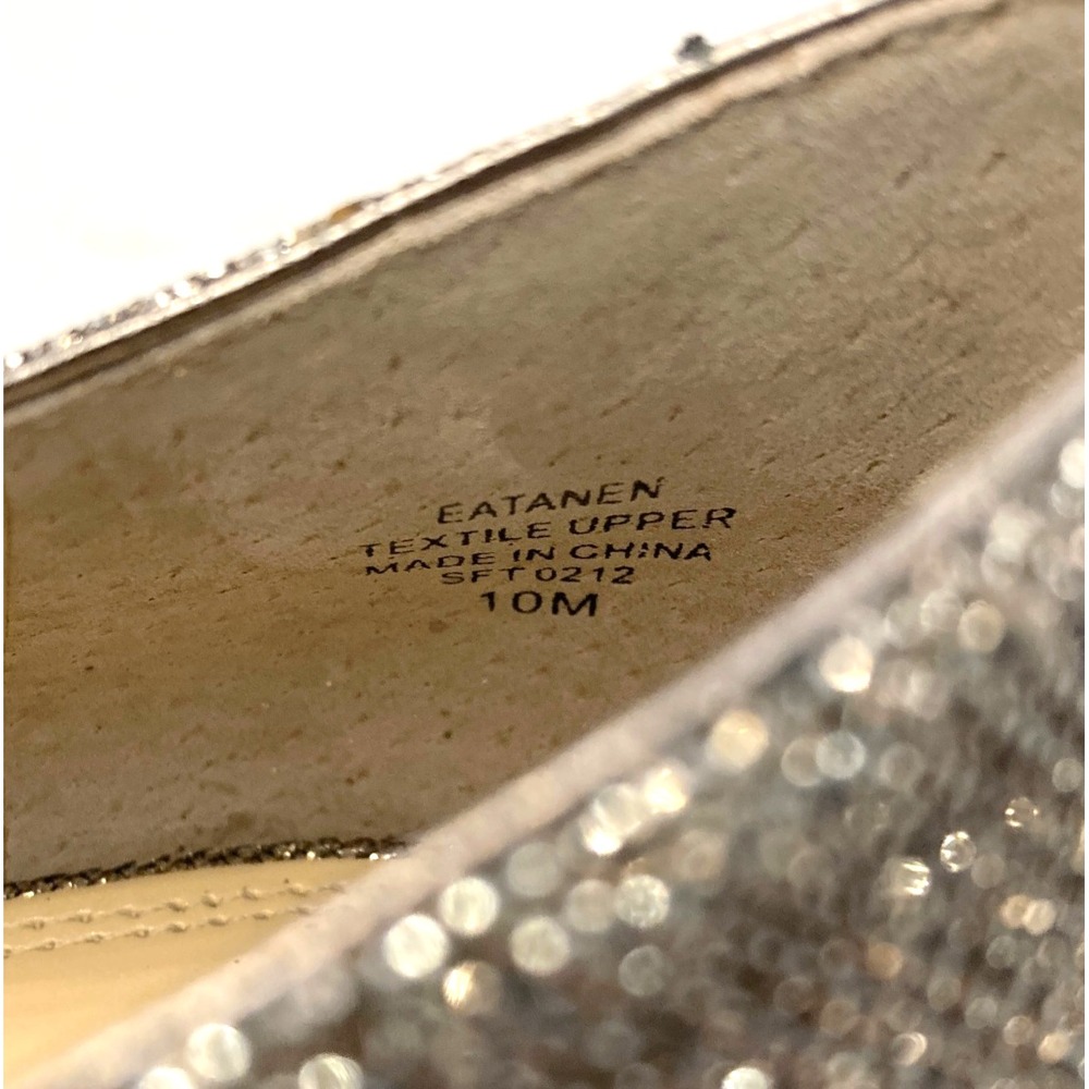 Enzo Angiolini Peep Toe‎ Platform Heels Eatanen Champagne Gold Sparkle Women 10M - Picture 8 of 11